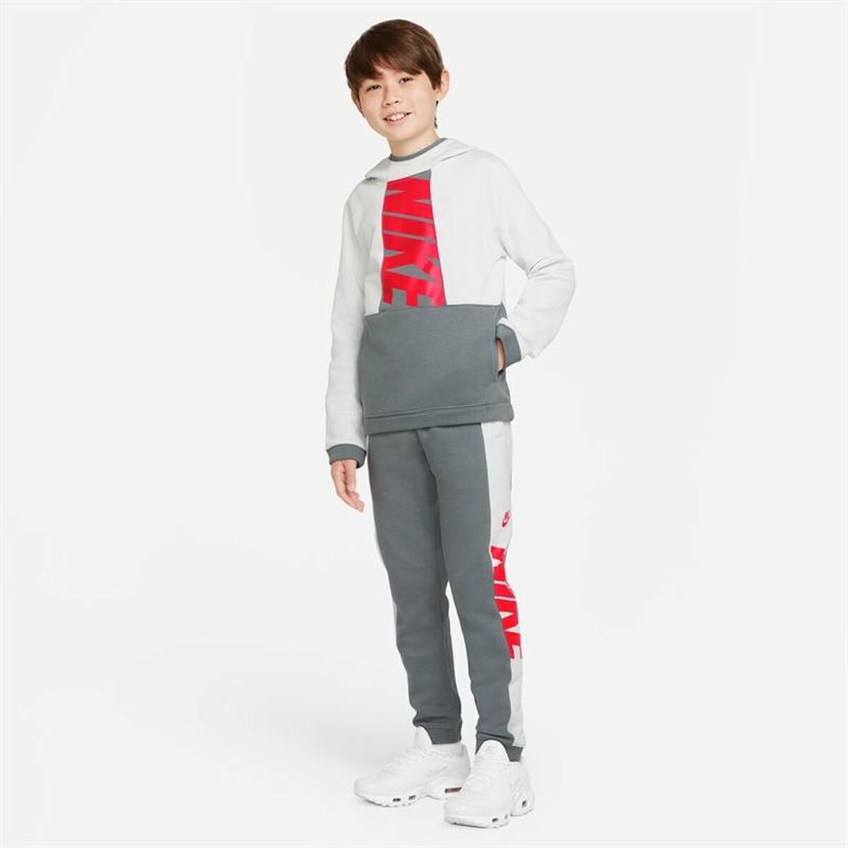 Children's Tracksuit Bottoms Nike Sportswear White Dark grey-4