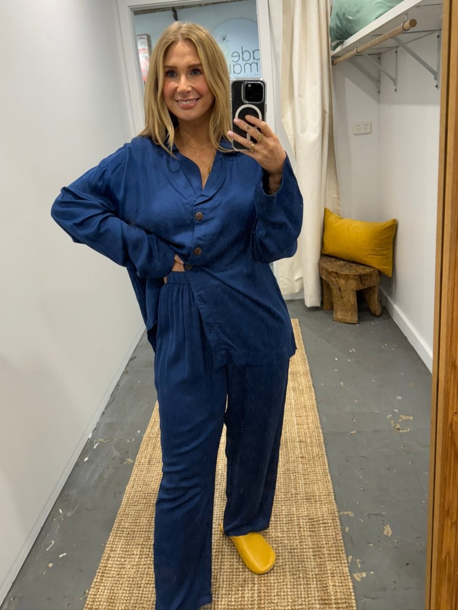 Bamboo Pyjama - Classic Set in Navy-3