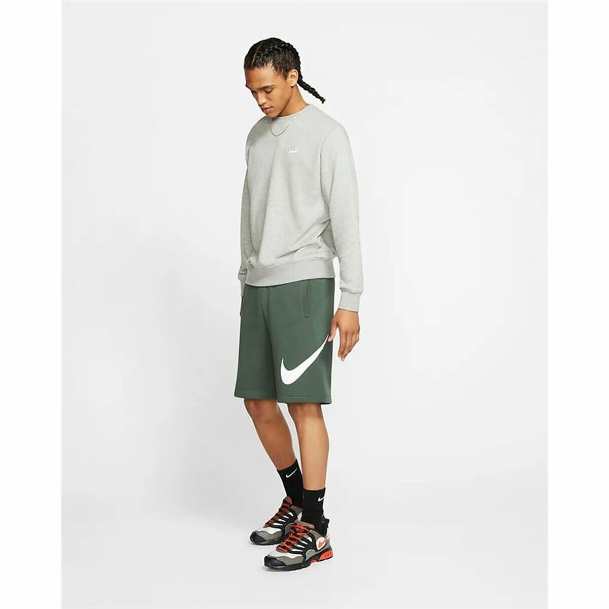 Men’s Sweatshirt without Hood Nike Sportswear Club Grey Light grey M-1