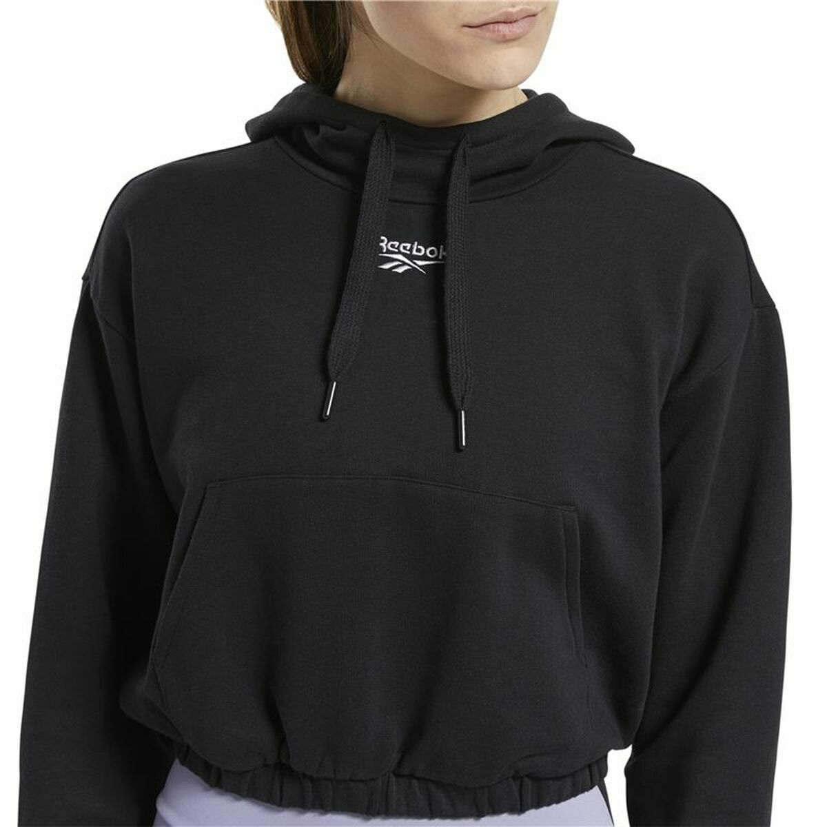 Women’s Hoodie Reebok Sportswear Cropped Black-5