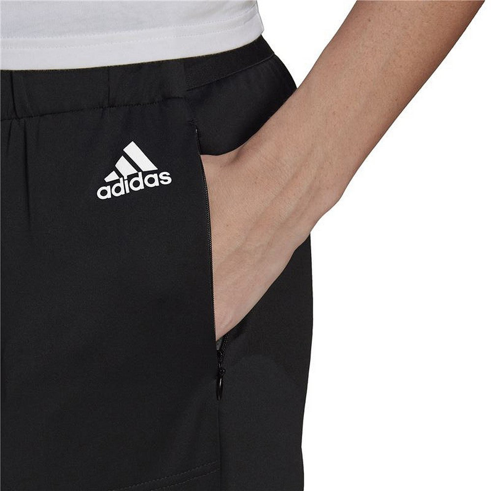 Long Sports Trousers Adidas Sportswear Versatile Lady Black-4