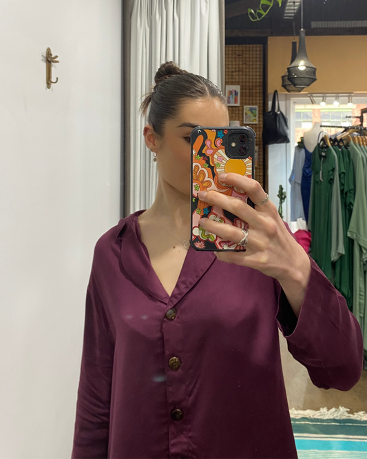 Bamboo Pyjamas: Classic Set in Burgundy