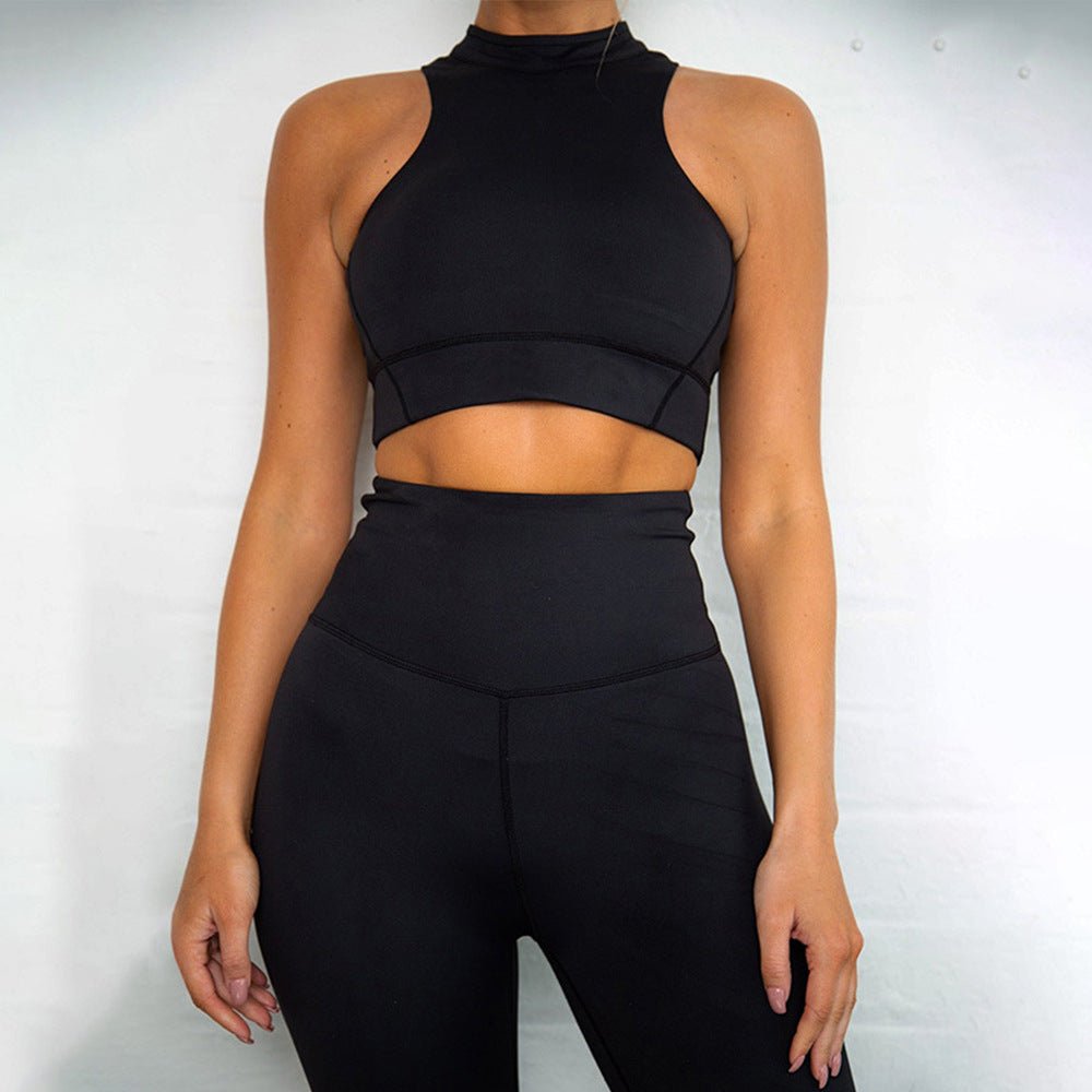 Dry Fit Sportswear Woman Gym Vest Leggings Fitness Suit Female Solid Workout Sets for Women Fluorescent Green Pink-6
