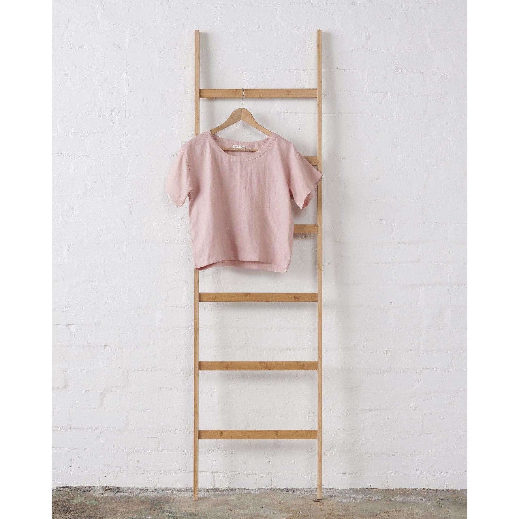 Linen Tee & Short Set in Pink-4
