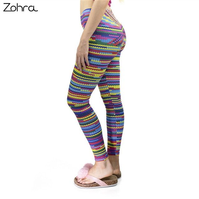 Knit Printing Sexy Elastic Fitness Leggings paddy Workout Legging Stretch Slim Sportswear Leggings-2