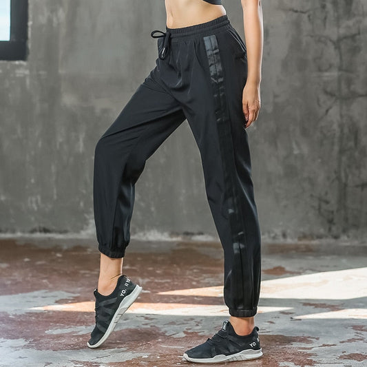 Outdoor Gym Running Sportswear Sport Drawstring Waist Jogging Pants Women Loose Training Pants Fashion Side Open Sweatpants-0