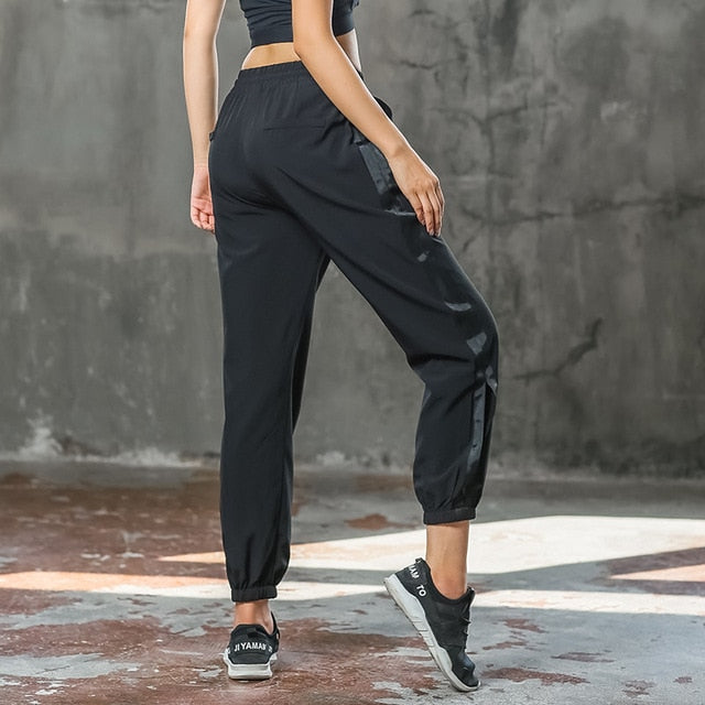 Outdoor Gym Running Sportswear Sport Drawstring Waist Jogging Pants Women Loose Training Pants Fashion Side Open Sweatpants-1