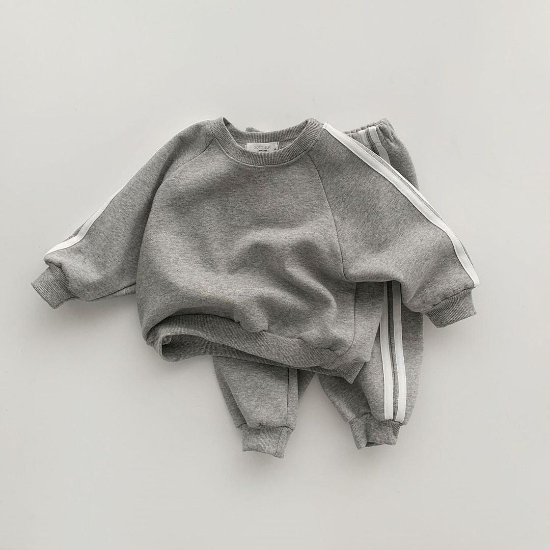 Autumn Baby Kids Unisex Casual Striped Long Sleeves Pullover and Pants Sportswear Clothing Set-4